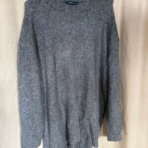 Zara Men's Gray Sweater knitted